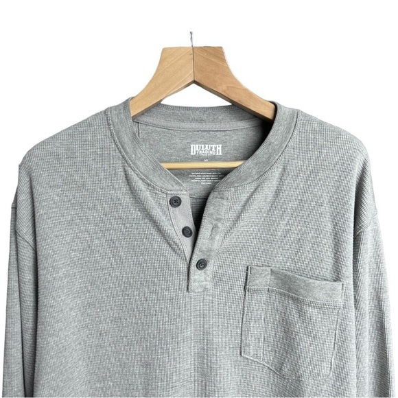 Duluth Trading Co. Men’s Grey Thermal Long Sleeve Pocket Shirt, Size XL - Picture 3 of 9